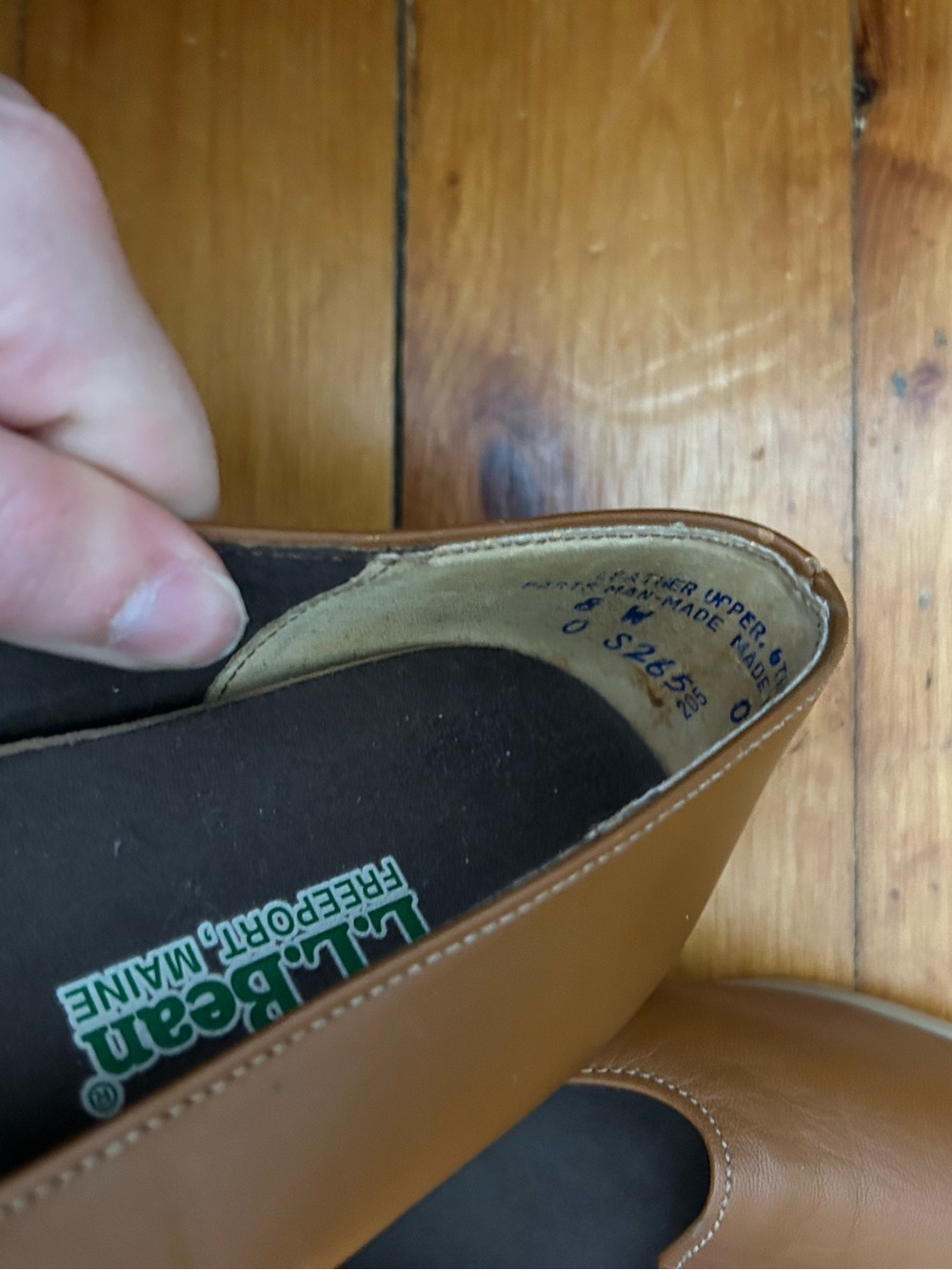 L.L.Bean Freeport Maine Brown Leather Skimmer Flats Women’s 8W Wide Slip-On vtg - Picture 5 of 6